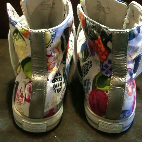 BEAUTIFUL CARDINAL COACH HIGH-TOP SHOES SZ.7.5 - Picture 3 of 4